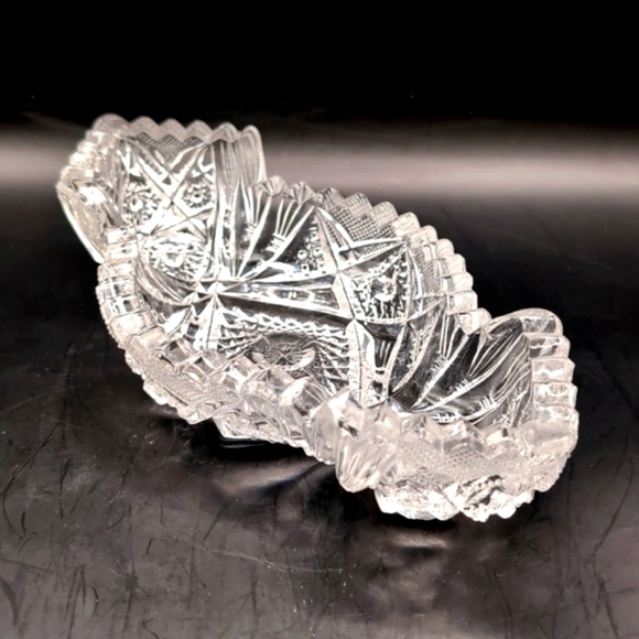 Vintage EAPG Imperial Glass Nucut Pattern #564 Oblong Pressed Glass Relish Dish - Picture 2 of 14